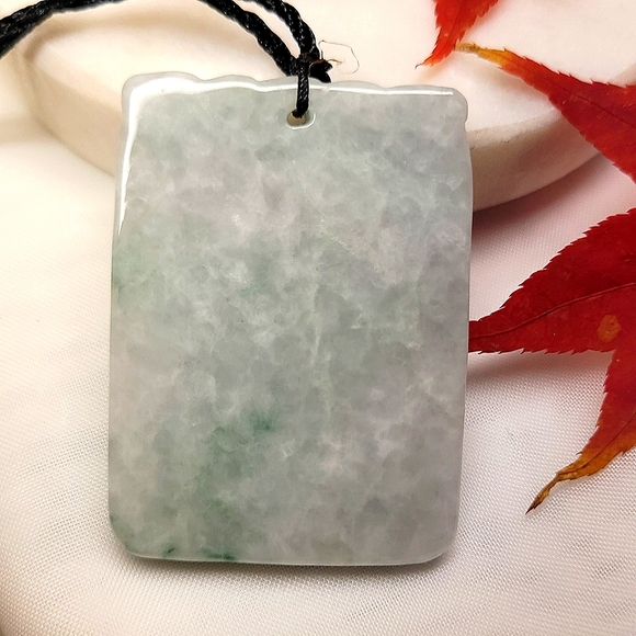 NWT Genuine Certified Jadeite Fish in Lotus Pond Pendant Necklace - Picture 6 of 8